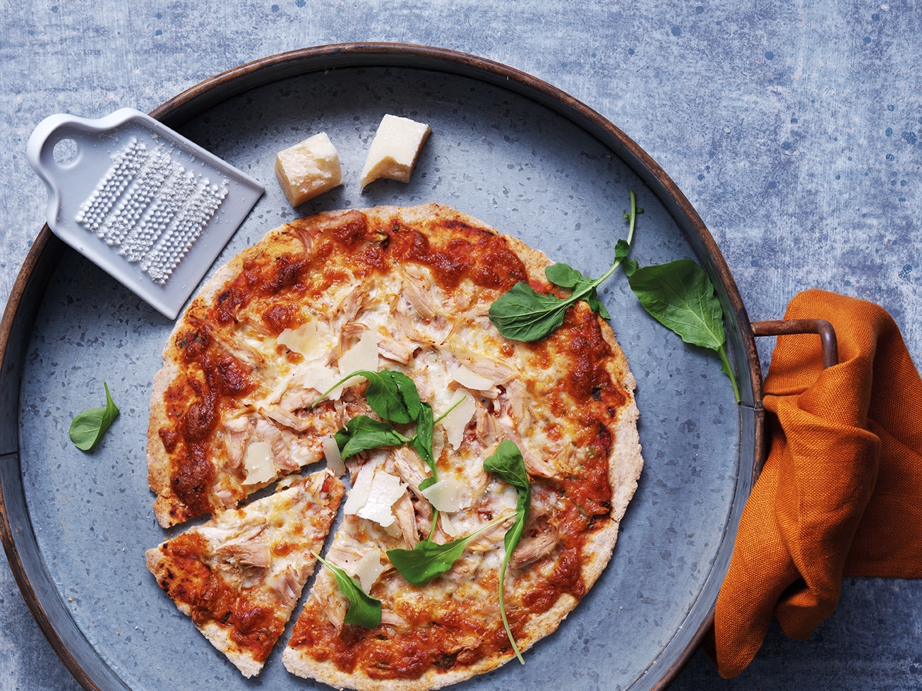 Pizza saudável com baixo teor de gordura