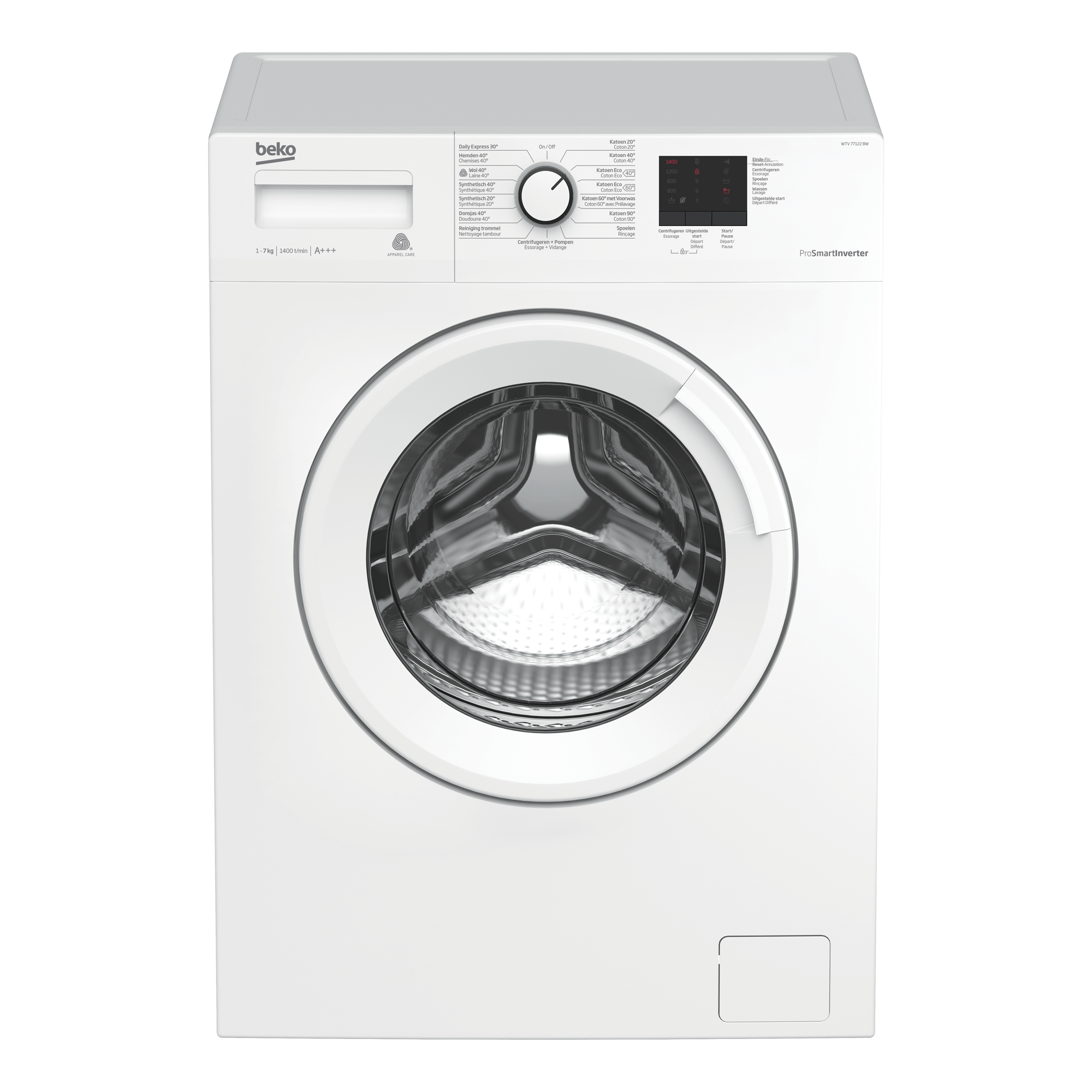 7 tpm Vrijstaande Wasmachine | WTV 77122 BW | BEKO
