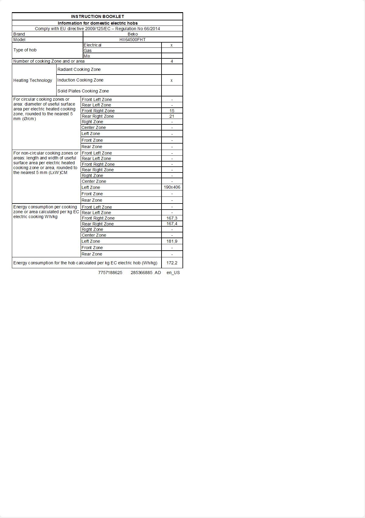  Kompor  Tanam Induksi  60 cm HII64500FHT BEKO