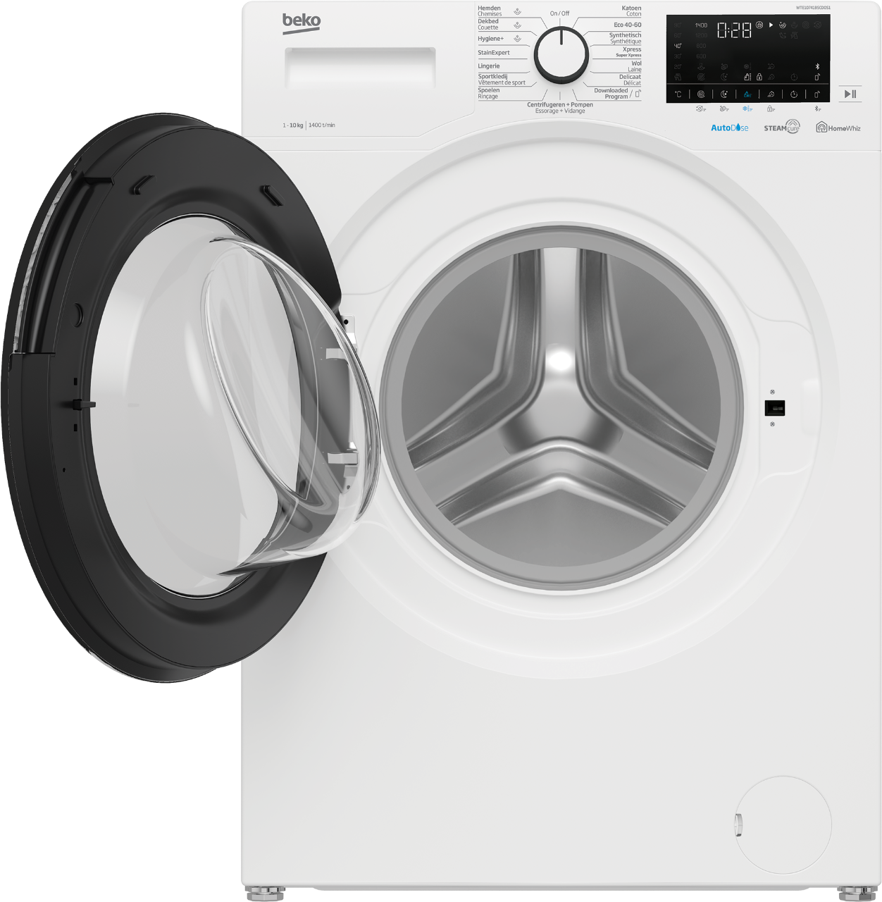 bar Zelfgenoegzaamheid Denken Vrijstaande Wasmachine (10 kg, 1400 rpm) | WTE10741BSCDOS1 | BEKO
