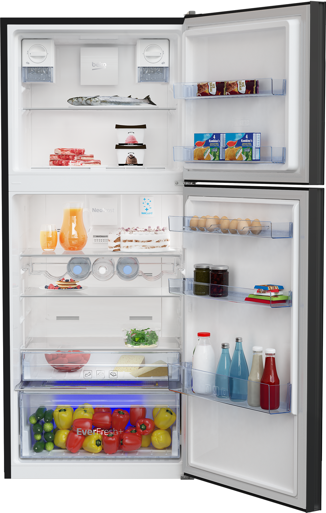 beko 424l top mount fridge