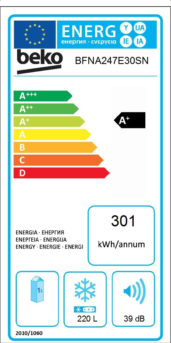 El mas barato  Beko BFNA247E30SN congelador vertical no frost f  177.5x54x54.5cm fbi 5850