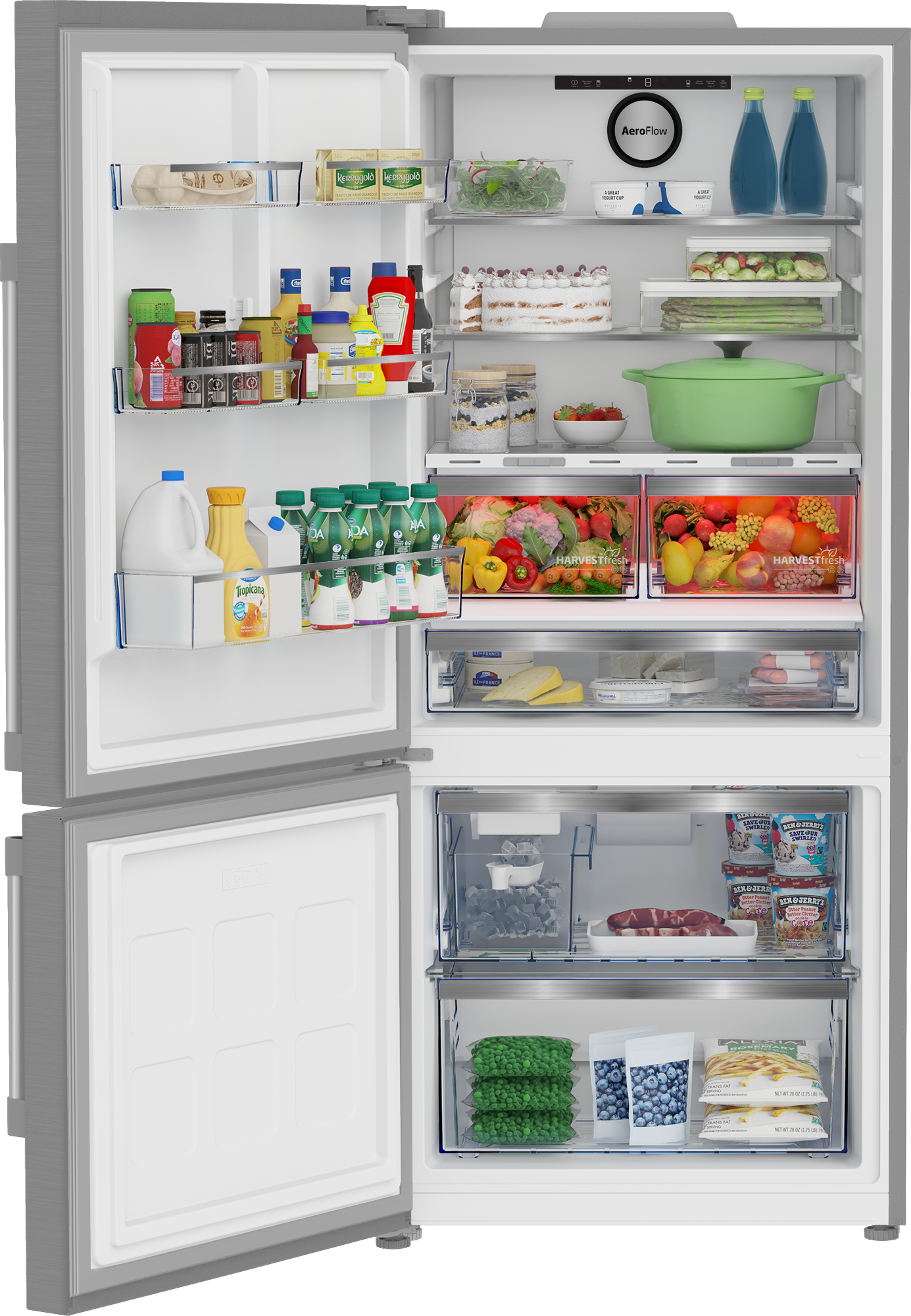 BFBF30216SSIML, 29.763779, Bottom Freezer Refrigerator with 